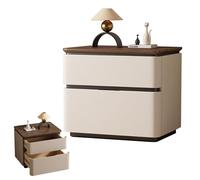 BVDHASDBT 40 x 40 x 50 cm, 50 x 40 x 50 cm, 60 x 40 x 50 cm, mesita de noche moderna de madera, diseño de perfil curvado, mesa auxiliar moderna, para dormitorio, sofá (beige, 40 x 40 x 50 cm)