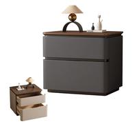 BVDHASDBT 40 x 40 x 50 cm, 50 x 40 x 50 cm, 60 x 40 x 50 cm, mesita de noche moderna de madera, diseño de perfil curvado, mesa auxiliar moderna, para dormitorio, sofá (gris oscuro, 60 x 40 x 50 cm)