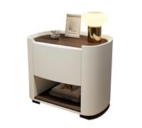 BVDHASDBT 45 x 40 x 50 cm, 50 x 40 x 50 cm, 55 x 40 x 50 cm, mesita de noche Simply Modern, mesita de noche de madera, diseño de perfil curvado, espacio de almacenamiento de doble capa (blanco, 45 x