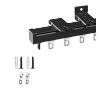BVDHASDBT 60CM 340CM 550CM Curtain Tracks - Ceiling Wall Mounted,Heavy-Duty Curtains Rails Room Divider Curtain Track For Living Bedroom Shower(Black,380cm)