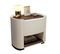 BVDHASDBT Mesita de noche de madera, simplemente moderna, diseño de perfil curvado con mango oculto, 45 x 40 x 50 cm, 50 x 40 x 50 cm, 55 x 40 x 50 cm (blanco, 55 x 40 x 50 cm)