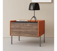 BVDHASDBT Mesita de noche moderna, simplemente moderna, cuerpo de gabinete de madera maciza, patas de metal resistentes y duraderas, para dormitorio y espacios pequeños (naranja, 60 x 40 x 50 cm)