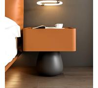 BVDHASDBT Simply Modern - Mesita de noche de madera, soporte de pie de metal liso y redondo, mesa auxiliar de alto brillo, para dormitorio, armario, dormitorio (colores de coche, 45 x 40 x 49 cm)
