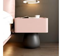 BVDHASDBT Simply Modern - Mesita de noche de madera, soporte de pie de metal liso y redondo, mesa auxiliar de alto brillo, para dormitorio, armario, dormitorio (rosa, 40 x 40 x 49 cm)