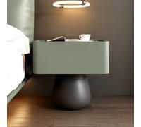 BVDHASDBT Simply Modern - Mesita de noche de madera, soporte de pie de metal liso y redondo, mesa auxiliar de alto brillo, para dormitorio, armario, dormitorio (verde fruta, 40 x 40 x 49 cm)