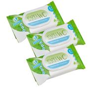 BVerde Papel Higiénico Húmedo con Aloe Vera y Camomila, Formato Viaje, 15 Unidades, Pack de 3