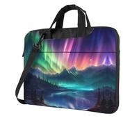 bvgweet Maletín con estampado de luces del norte oscuro para laptop, bolsa de hombro para computadora de 13/14/15.6 pulgadas, Black, 13 inch