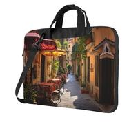 bvgweet Maletín para portátil con estampado de calle italiana, bolsa de hombro para computadora de 13/14/15.6 pulgadas, Black, 15.6 inch
