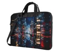 bvgweet Night Building - Maletín para portátil de 13/14/15.6 pulgadas, Black, 14 inch