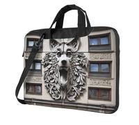 bvgweet Wolf Motifs Building04 - Maletín para portátil de 13/14/15.6 pulgadas, Black, 13 inch