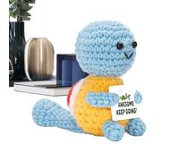 Bvizyelck Animales de Ganchillo Motivacionales | Muñeca Tejida Creativa,Decoración Artesanal Tierna para Cumpleaños, Hogar O Escritorio, Regalo para Niños Y Adultos, Arte Textil Único
