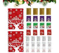 Bvizyelck Bolsas Navideñas con Cordón | 33 Piezas Reutilizables Coloridas para Decoración del Hogar,Bolsa Para Dulces De Navidad | para Galletas Chocolate Favores de Fiesta Juguetes Joyería Niños