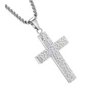 Bvizyelck Collar De Cruz Para Hombre | Joyería De Collar,Colgante de Joyería Impreso en 3D con un Compartimento Secreto para el Bautismo Religioso y Ocasiones Casuales de las Mujeres