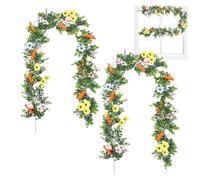 Bvizyelck Guirnalda De Pascua En Colores Pasteles,2 Piezas de Guirnalda Artificial de Huevos de Pascua - Festivo de 1.74 Metros | para Decorar En Hogar Pared Repisa Escaleras