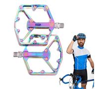 Bvizyelck Pedales planos para bicicleta, accesorios de aleación de aluminio, rodamientos DU, pedales anchos para bicicletas de montaña, para montar al aire libre, viajes, senderismo, ciclismo