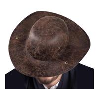 Bvizyelck Sombrero Pirata de Piel, Sombrero Colonial de Tricornio, Accesorio de Disfraz para Fiesta Disfraces Obra Teatro Cumpleaños Cosplay Reunión Familiar