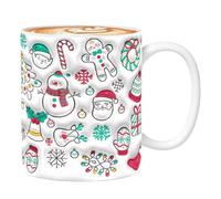 Bvizyelck Tazas Navideñas | Tazas Infantiles De Navidad De Cerámica,Vajilla 350ml Diseño 3D Muñeco De Nieve Con Asa Para Vacaciones Té Chocolate Cocina Fiestas Cumpleaños Mujeres