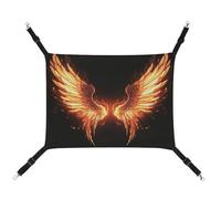 BVKWNTSA Adecuado para todas las estaciones. Hamaca de lona con alas de ángulo de fuego impresas para mascotas, cama colgante para gatos y perros, transpirable y cómoda, esencial