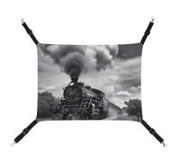 BVKWNTSA Adecuado para todas las estaciones. Hamaca de lona con diseño de nubes de tren de vapor, cama colgante para gatos y perros, transpirable y cómoda, esencial