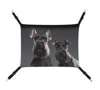 BVKWNTSA Adecuado para todas las estaciones. Hamaca de lona con estampado de perro Schnauzer, cama colgante para gatos y perros, transpirable y cómoda, esencial