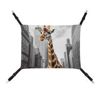 BVKWNTSA Adecuado para todas las estaciones. Hamaca de lona estampada con jirafa en Nueva York, cama colgante para gatos y perros, transpirable y cómoda, esencial