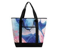 BVKWNTSA Bolsa de compras aislada con estampado de animales marinos de gran capacidad, material de tela Oxford impermeable, adecuada para compras, picnics y otros escenarios