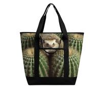 BVKWNTSA Bolsa de compras aislada con estampado de cactus de erizos de gran capacidad, material de tela Oxford impermeable, adecuada para compras, picnics y otros escenarios