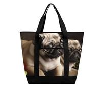 BVKWNTSA Bolsa de la compra aislada con estampado de cachorros de gran capacidad, material de tela Oxford impermeable, adecuada para compras, picnics y otros escenarios