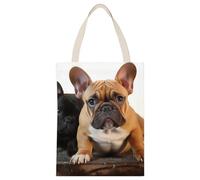 BVKWNTSA Bolsa de lona con estampado de bulldog francés de gran capacidad, un ayudante de compras duradero y elegante