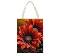 BVKWNTSA Bolsa de lona con estampado de girasol rojo de gran capacidad, un ayudante de compras duradero y elegante