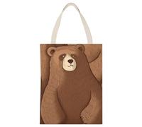 BVKWNTSA Bolsa de lona con estampado de oso marrón de gran capacidad, un ayudante de compras duradero y elegante