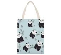 BVKWNTSA Bolsa de lona con estampado de oso panda de dibujos animados de gran capacidad, un ayudante de compras duradero y elegante