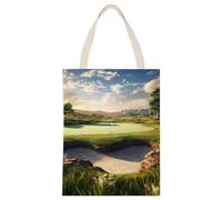 BVKWNTSA Bolsa de lona impresa de campo de golf de gran capacidad, una ayuda de compras duradera y elegante