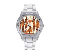 BVKWNTSA Elegante Reloj de Pulsera analógico de Cuarzo, con Correa de Acero, Estilo Africano, Tribal Africano, para Hombre, Ligero y cómodo