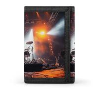 BVKWNTSA Elegante y duradera billetera de tres pliegues con impresión de concierto de rock, ranuras para múltiples tarjetas, gran capacidad y portátil, Escenario de concierto de rock, Talla única