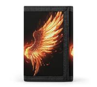 BVKWNTSA Elegante y duradera cartera de tres pliegues con diseño de alas de ángulo de fuego, ranuras para múltiples tarjetas, gran capacidad y portátil, Alas de ángulo de fuego, Talla única