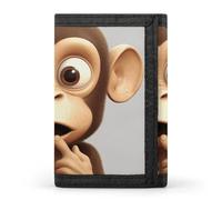 BVKWNTSA Elegante y duradera cartera de tres pliegues con estampado de mono silencioso, ranuras para múltiples tarjetas, gran capacidad y portátil, The Silent Monkey, Talla única