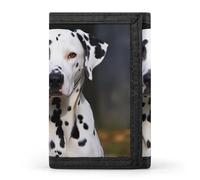 BVKWNTSA Elegante y duradera cartera de tres pliegues con estampado de perro dálmata, ranuras para múltiples tarjetas, gran capacidad y portátil, Perro dálmata, Talla única
