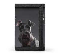 BVKWNTSA Elegante y duradera cartera de tres pliegues con estampado de perro Schnauzer, ranuras para múltiples tarjetas, gran capacidad y portátil, Lindo perro Schnauzer, Talla única