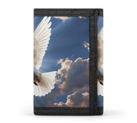 BVKWNTSA Elegante y duradera cartera de tres pliegues con estampado Dove Sky, ranuras para múltiples tarjetas, gran capacidad y portátil, Dove Sky, Talla única