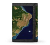 BVKWNTSA Elegante y duradera cartera de tres pliegues con imagen de satélite de América del Sur, ranuras para múltiples tarjetas, gran capacidad y portátil, Imagen satelital de América del Sur, Talla