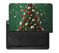 BVKWNTSA Elegante y práctico protector de pasaporte con diseño de bola redonda para árbol de Navidad es tu compañero de viaje perfecto, protegiendo completamente la seguridad de tu pasaporte.