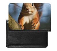 BVKWNTSA Elegante y práctico protector de pasaporte con estampado de ardilla y animales divertidos es tu compañero de viaje perfecto, protegiendo completamente la seguridad de tu pasaporte.