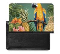 BVKWNTSA Elegante y práctico protector de pasaporte con estampado de loro, piña, pájaro de verano, es tu compañero de viaje perfecto, protegiendo completamente la seguridad de tu pasaporte.