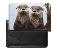 BVKWNTSA Elegante y práctico protector de pasaporte con estampado de nutria es tu compañero de viaje perfecto, protegiendo completamente la seguridad de tu pasaporte.