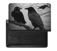 BVKWNTSA Elegante y práctico protector de pasaporte con estampado de pájaros de cuervo es tu compañero de viaje perfecto, protegiendo completamente la seguridad de tu pasaporte.