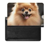 BVKWNTSA Elegante y práctico protector de pasaporte con estampado de perro Pomerania es tu compañero de viaje perfecto, protegiendo completamente la seguridad de tu pasaporte.