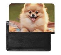 BVKWNTSA Elegante y práctico protector de pasaporte con estampado de pomerania de pelo corto es tu compañero de viaje perfecto, protegiendo completamente la seguridad de tu pasaporte.