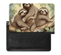 BVKWNTSA Elegante y práctico protector de pasaporte con estampado familiar de perezosos es tu compañero de viaje perfecto, protegiendo completamente la seguridad de tu pasaporte.