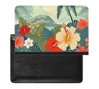 BVKWNTSA Elegante y práctico protector de pasaporte con estampado hawaiano de verano es tu compañero de viaje perfecto, protegiendo completamente la seguridad de tu pasaporte.
